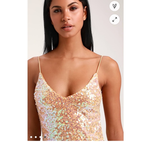 LULU’s Force of Fashion Peach Iridescent Backless Sequin Mini Dress - Picture 4 of 11